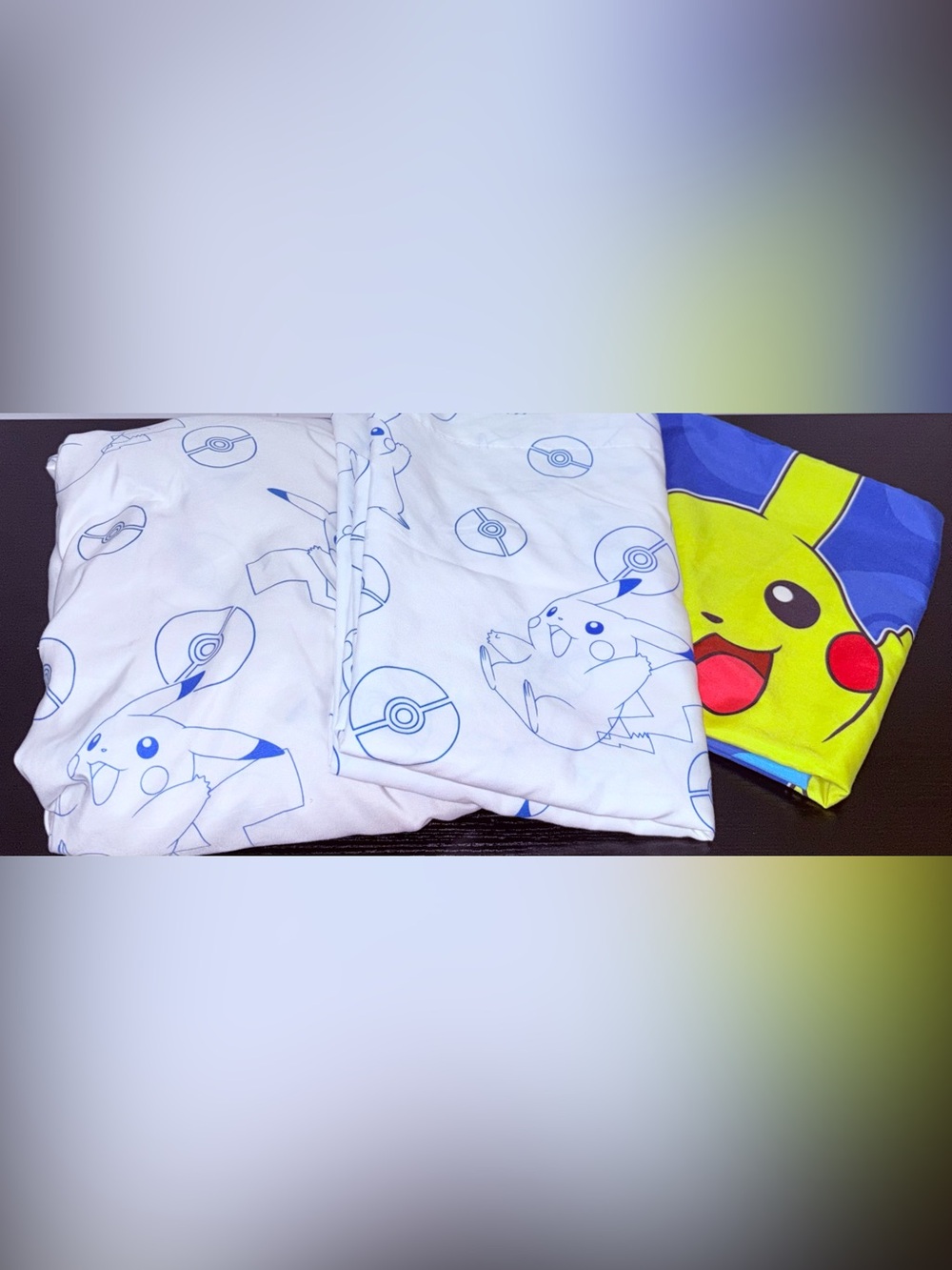 Pokemon Pikachu Twin Sheet Set Northwest Blue White Pokeball 3 Piece Bedding